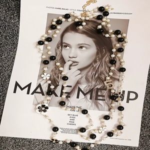 Imitation pearl long necklace for women